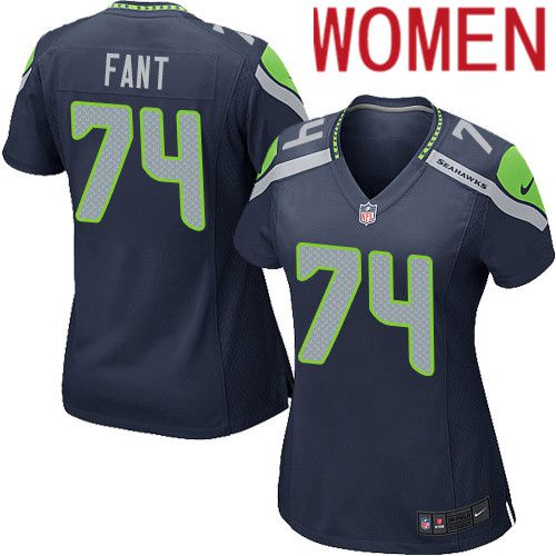 Women Seattle Seahawks 74 George Fant Nike Navy Game NFL Jersey